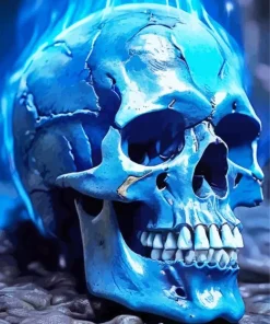 Blue Skull Diamond Painting