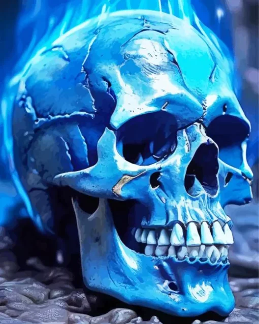 Blue Skull Diamond Painting