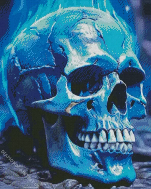 Blue Skull Diamond Painting