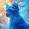 Blue Smoke Cat Diamond Painting