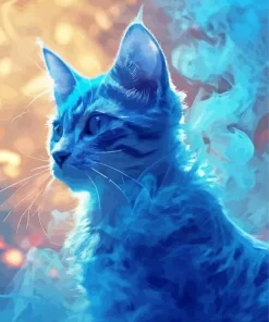 Blue Smoke Cat Diamond Painting