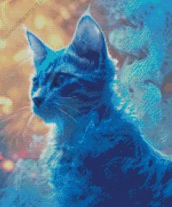 Blue Smoke Cat Diamond Painting