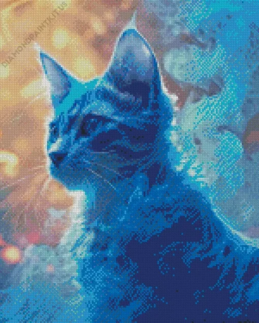 Blue Smoke Cat Diamond Painting