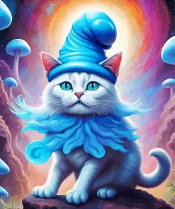 Blue Smurf Cat Diamond Painting