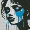 Blue Splatter Tears Diamond Painting