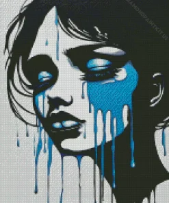 Blue Splatter Tears Diamond Painting