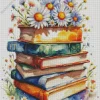 Books With Flowers Diamond Painting