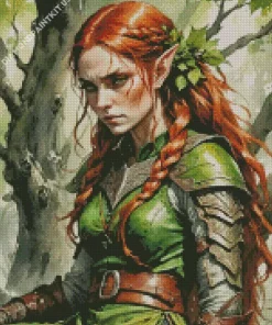 Cool Elf Female Warrior Art Diamond Painting