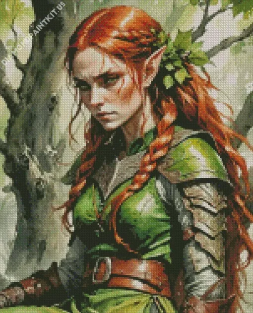 Cool Elf Female Warrior Art Diamond Painting