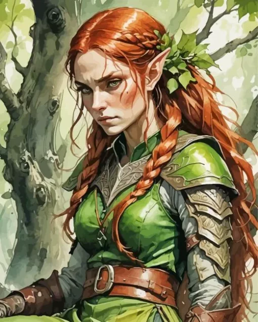 Cool Elf Female Warrior Art Diamond Painting