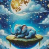 Elephant Moon Art Diamond Painting