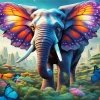 Elephant With Butterfly Diamond Painting