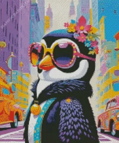 Flower Penguin Art Diamond Painting