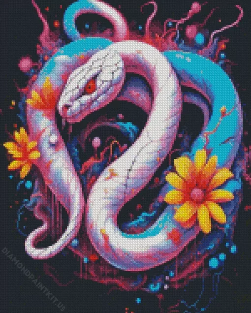 Flower Snake Art Diamond Painting