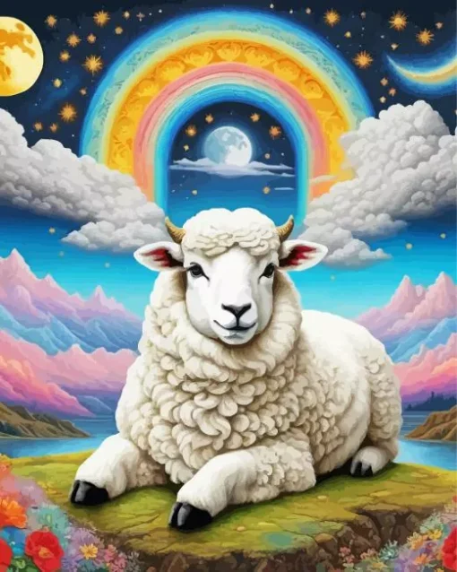 Fluffy Lamb Art Diamond Painting