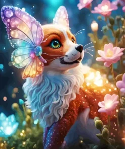 Fox And Butterfly Art Diamond Painting