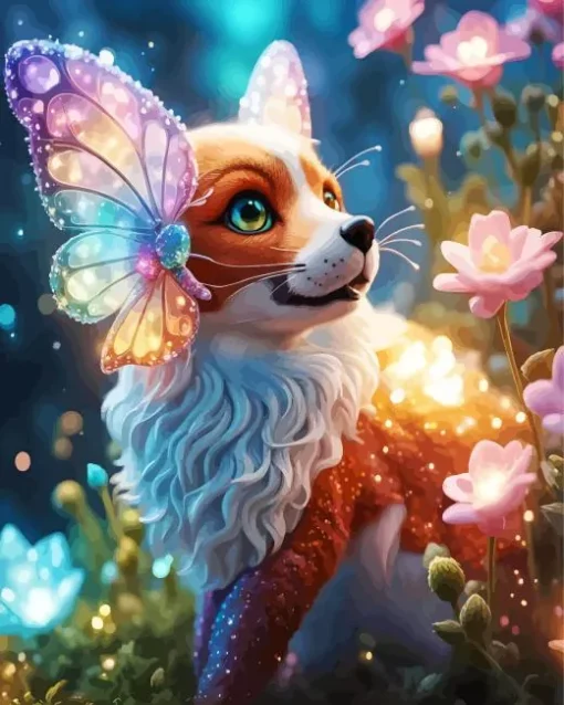 Fox And Butterfly Art Diamond Painting