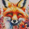 Fox And Flowers Art Diamond Painting