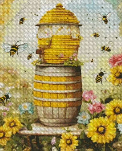 Honey Bee Hive Diamond Painting