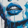 Illustration Blue Lips Diamond Painting