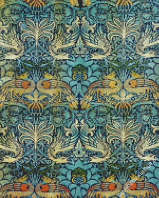 Peacock And Dragon William Morris Diamond Painting