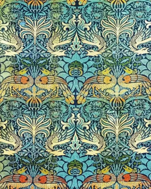 Peacock And Dragon William Morris Diamond Painting