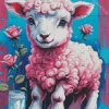 Pink Fluffy Lamb Diamond Painting