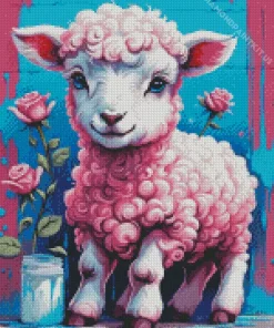 Pink Fluffy Lamb Diamond Painting