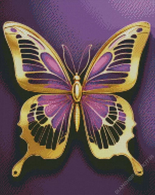 Purple Monarch Butterfly Diamond Painting