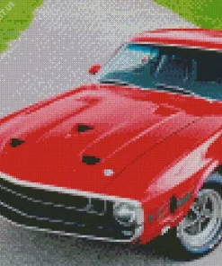 Red Ford 500gt Car Diamond Painting