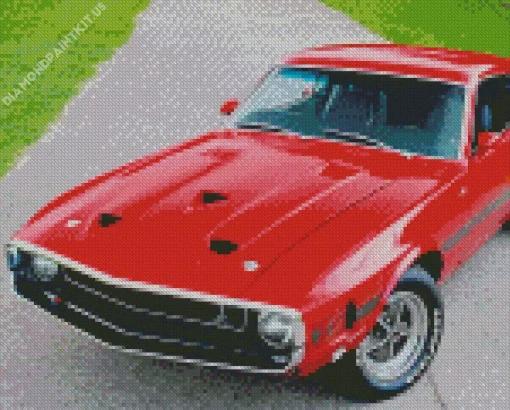 Red Ford 500gt Car Diamond Painting