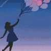 Silhouette Girl With Balloons Diamond Painting