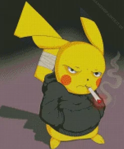 Smoking Pikachu Diamond Painting