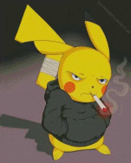 Smoking Pikachu Diamond Painting