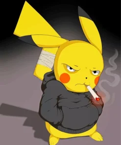 Smoking Pikachu Diamond Painting