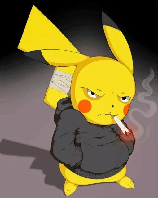 Smoking Pikachu Diamond Painting