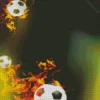 Soccer Balls On Fire Diamond Painting