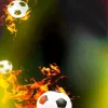 Soccer Balls On Fire Diamond Painting