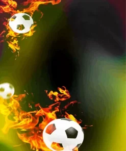 Soccer Balls On Fire Diamond Painting