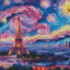 Starry Night Eiffel Tower Diamond Painting