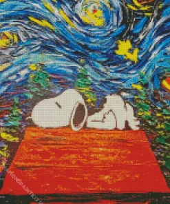 Starry Night Snoopy Diamond Painting