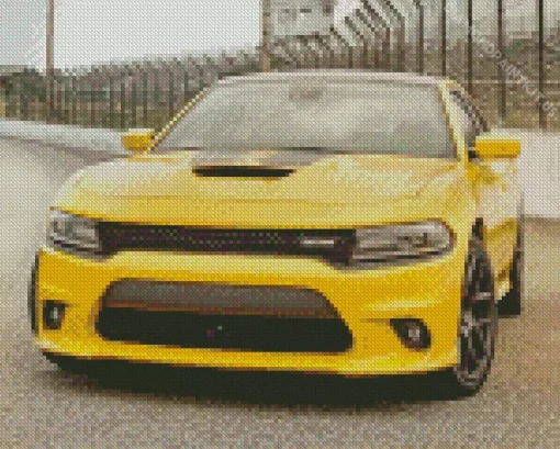 Yellow Charger Daytona Diamond Painting