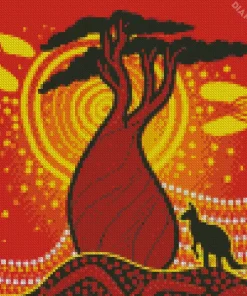 Aboriginal Boab Tree Diamond Painting