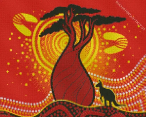 Aboriginal Boab Tree Diamond Painting