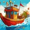 Animation Boat Diamond Painting