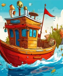 Animation Boat Diamond Painting