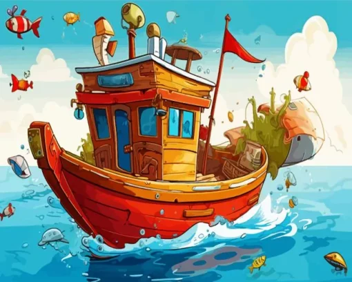 Animation Boat Diamond Painting