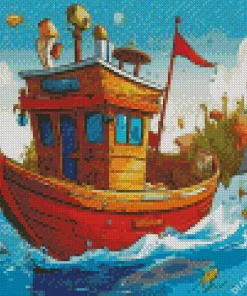 Animation Boat Diamond Painting