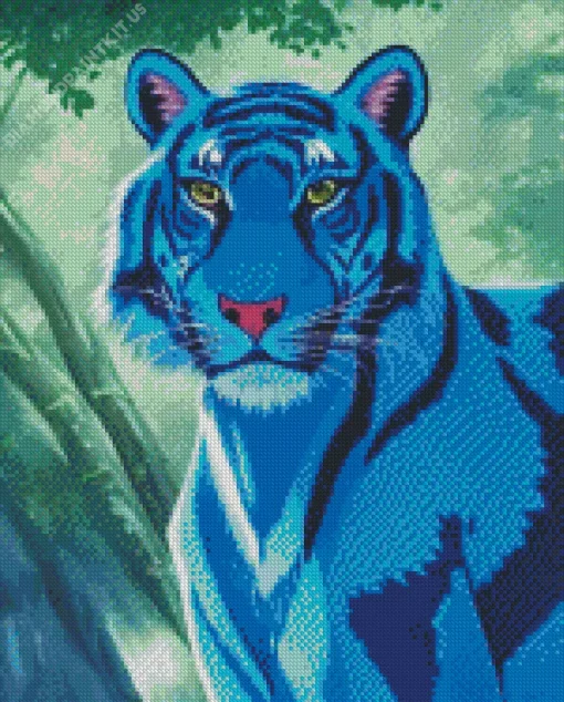 Anime Blue Tiger Diamond Painting