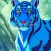 Anime Blue Tiger Diamond Painting